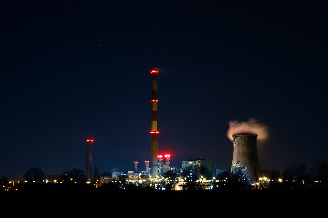 power plant, night, illumnated-933630.jpg